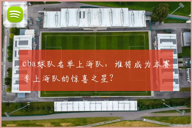 cba球队名单上海队，谁将成为本赛季上海队的惊喜之星？